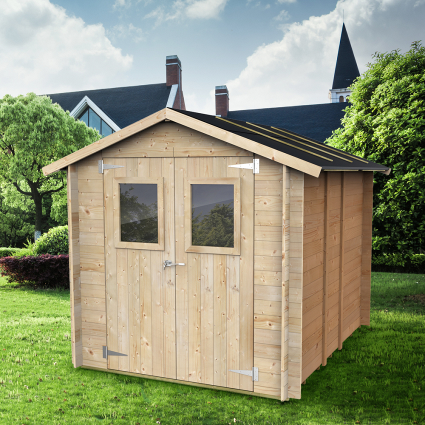Gerätehaus aus Holz mit Doppeltür für Gartenwerkzeuge, Modell Hobby 198x248 PD Aktion Gerätehaus aus Holz mit Doppeltür für Gartenwerkzeuge, Modell Hobby 198x248 PD Aktion