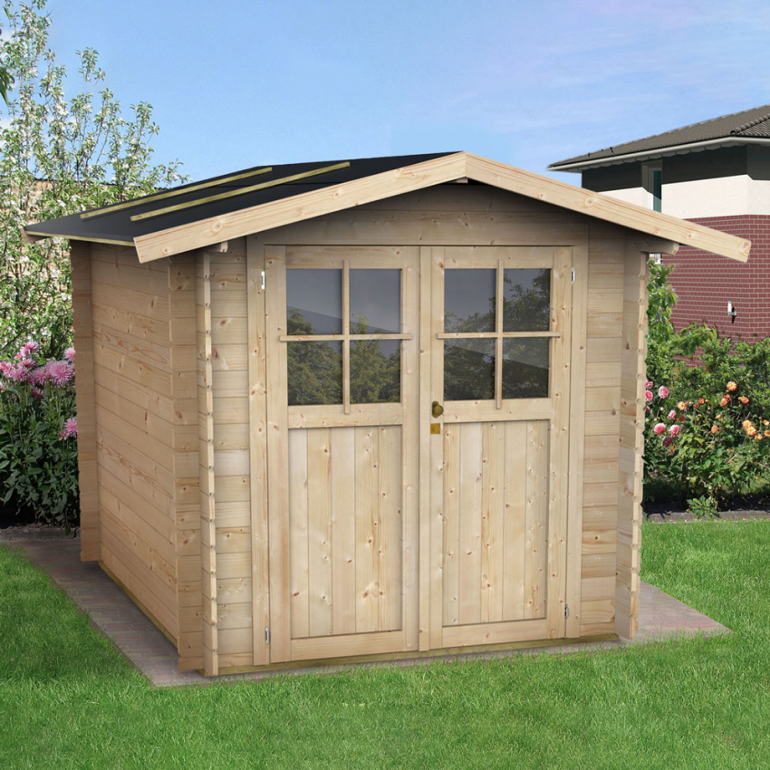 Holz-Gartenhaus mit Doppeltür Opera 215x180 Aktion Holz-Gartenhaus mit Doppeltür Opera 215x180 Aktion