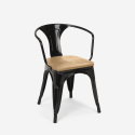 Lix stuhl industrie-design bar küche stahl holz arm light 
