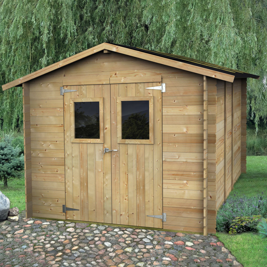 Garten-Holzhaus für Werkzeuge mit Doppeltür Hobby 248x248 Aktion