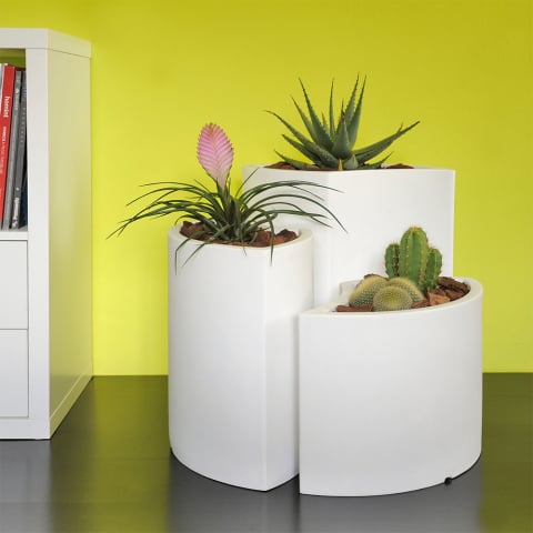 Weißes Pflanzenset 3 Töpfe für Pflanzen Design Haus Garten Tris Petalo Aktion