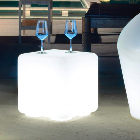 Outdoor LED beleuchteter Würfeltisch 43x43cm Bar Restaurant Cubo Bò Aktion