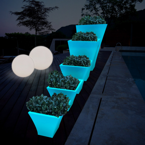 Fluoreszierende Vase mit quadratischem Design für den Garten Patio Fluo Aktion