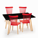Esstisch Set 120x80cm schwarz 4 Stühle Designküche Restaurant Bar Genk 