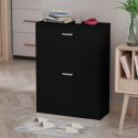 Platzsparender Schuhschrank 2 Türen Klappe 12 Paar Schuhe 63x24x80cm Sko 