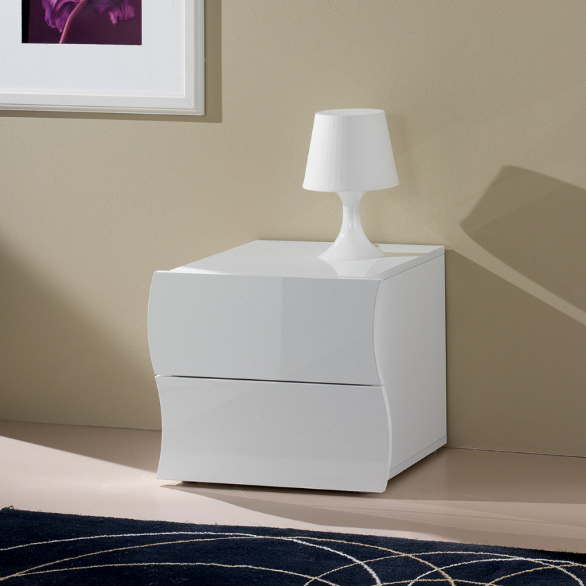 Nachttisch Schlafzimmer 2 Schubladen Hochglanz Weiß Onda Smart Aktion Nachttisch Schlafzimmer 2 Schubladen Hochglanz Weiß Onda Smart Aktion