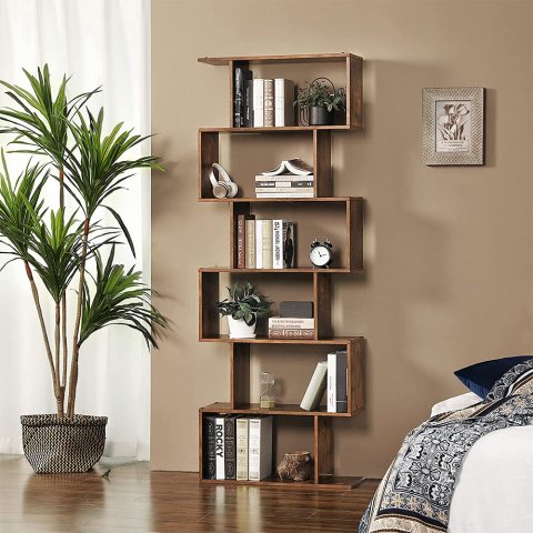 Moderne Bürosäule Bücherregal 6 Regale vertikal Design Calli Acero Aktion