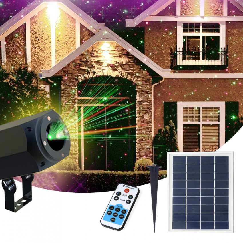 Led Laser Projektor Licht Solarmodul Fassade mit Christmas