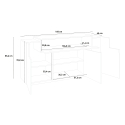 Sideboard Wohnzimmer 160cm Buffet 3 Fächer Weiß Grau Corona Side Bronx Katalog