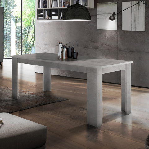 Ausziehbarer Tisch 140-190x90cm grau für Wohnzimmer Esszimmer Jesi Stone
