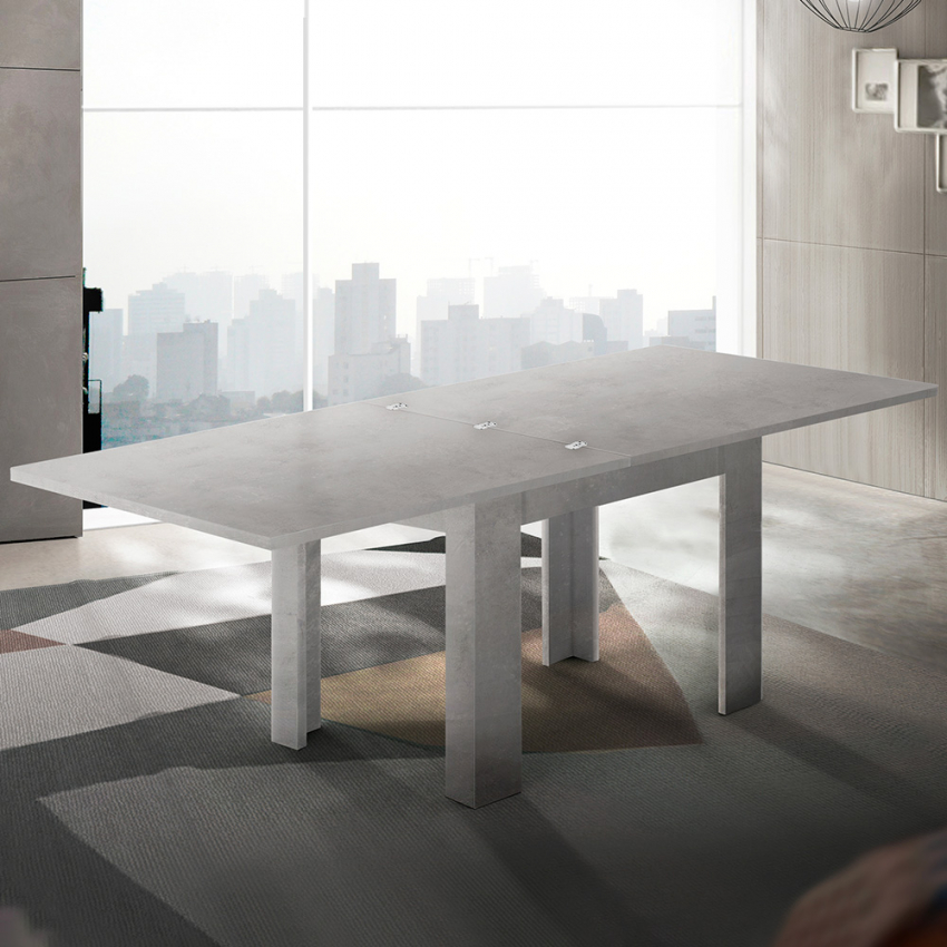 Moderner, ausziehbarer Esstisch mit Klappfunktion 90-180x90cm Jesi Raw Aktion Moderner, ausziehbarer Esstisch mit Klappfunktion 90-180x90cm Jesi Raw Aktion