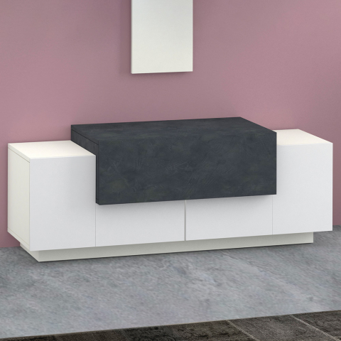 Coro Baix Schiefer 2-türiges niedriges Sideboard mit Klappfach Aktion