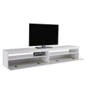 Design-TV-Schrank für Wohnzimmer, 200 cm, 4 Fächer, 2 Türen, hochglanzweiß, Burrata Sales