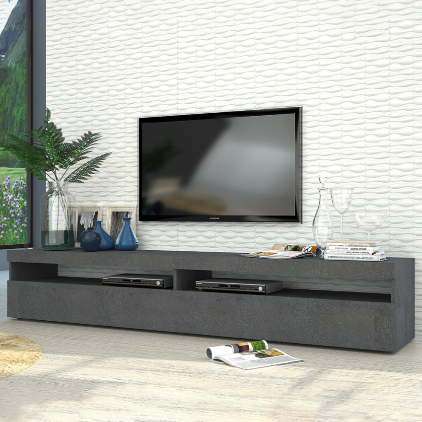 TV-Möbel antrazith Design Wohnzimmer 200cm 4 Fächer 2 Türen Burrata Report Aktion TV-Möbel antrazith Design Wohnzimmer 200cm 4 Fächer 2 Türen Burrata Report Aktion