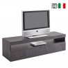 Designer TV-Schrank antrazit Wohnzimmer 130cm 2 Fächer 1 Tür Burrata City Verkauf