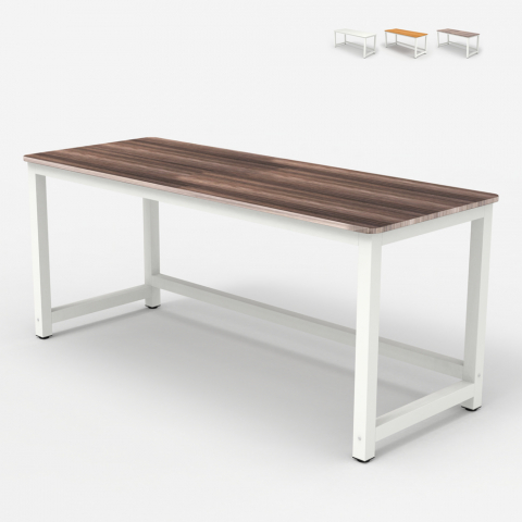 Schreibtisch Design Weiß Metall rechteckig 160x70cm Bridgewhite 160