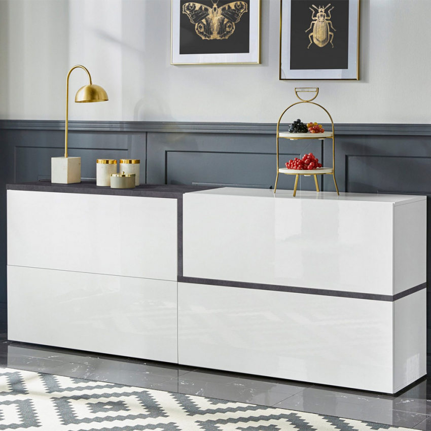 Sideboard 210cm 4 Türen Modernes Design Eingangsbereich Zet Pavin Ardesia Aktion Sideboard 210cm 4 Türen Modernes Design Eingangsbereich Zet Pavin Ardesia Aktion