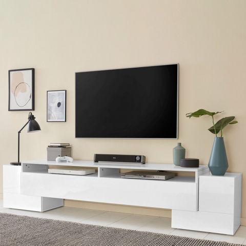 TV-Möbel mit 2 offenen Fächern und Klapptür Wohnzimmer 210cm Pillon XXL Aktion