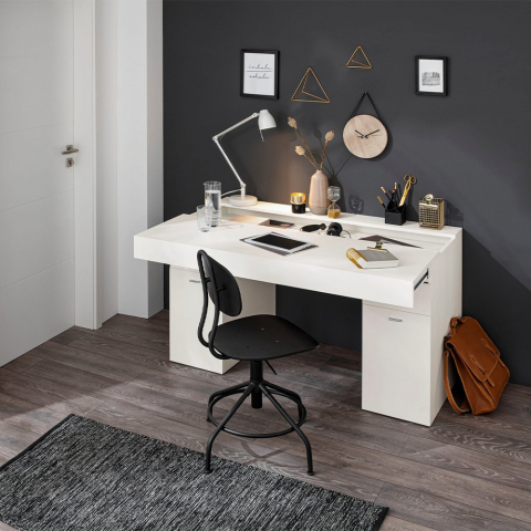 Schreibtisch Schiebeplatte platzsparend Haus Büro 130x60cm Sliding L