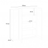 Design-Vitrine in Hochglanz Weiß und Holz für Wohnzimmer New Coro Hem Lagerbestand