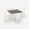set tisch 80x80cm industriedesign 4 stühle style bar küche hustle white Eigenschaften