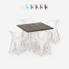 set tisch 80x80cm industriedesign 4 stühle style bar küche hustle white Angebot