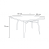 set tisch 80x80cm industriedesign 4 stühle Lix style bar küche hustle white 