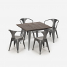 set  tisch 80x80cm 4 stühle stil im industrie-design küche bar hustle Preis