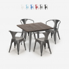 set  tisch 80x80cm 4 stühle stil im industrie-design küche bar hustle Rabatte
