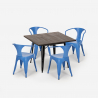 set tisch 80x80cm 4 stühle industriedesign stil küche bar hustle black Eigenschaften