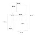 set tisch 80x80cm 4 stühle industriedesign stil küche bar hustle black 