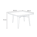 set tisch 80x80cm 4 stühle industriedesign stil küche bar hustle black 