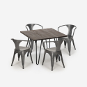 set 4 stühle tisch 80x80cm stil industrie design bar küche reims dark Auswahl