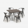 set 4 stühle tisch 80x80cm stil industrie design bar küche reims dark Auswahl