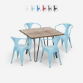 set tisch 80x80cm 4 stühle industrie design stil küche bar reims Aktion