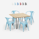 set tisch 80x80cm 4 stühle stil industriedesign bar küche reims light Verkauf