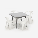 set tisch aus stahl 80x80cm 4 stühle im-industriestil century Eigenschaften