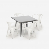 set tisch aus stahl 80x80cm 4 stühle im-industriestil century Eigenschaften