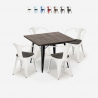  set tisch 80x80cm 4 stühle küche holz metall industrie stil hustle wood black Aktion