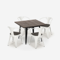  set tisch 80x80cm 4 stühle küche holz metall industrie stil hustle wood black Modell
