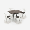 set tisch 80x80cm 4 stühle industrie stil holz metall küche hustle wood Maße