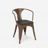 set tisch 80x80cm 4 stühle schwarz industriestil century wood black 