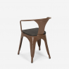 set tisch 80x80cm 4 stühle schwarz industriestil century wood black 