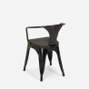 set tisch 80x80cm 4 stühle schwarz industriestil century wood black 