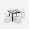 set tisch 80x80cm schwarz 4 stühle küche metall century black top light Auswahl
