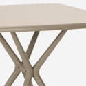 Set Tisch 70x70cm beige 2 Stühle für drinnen und draußen Design Magus 
