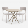 Set 2 Stühle quadratischer Tisch 70x70cm beige Polypropylen Design Regas Modell