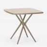 Set 2 Stühle quadratischer Tisch 70x70cm beige Polypropylen Design Regas 