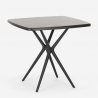 Set Quadratischer Tisch 70x70cm schwarz 2 Stühle Outdoor Design Regas Dark 