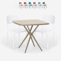Set Tisch 70x70cm 2 Stühle beige Polypropylen Design Larum Eigenschaften